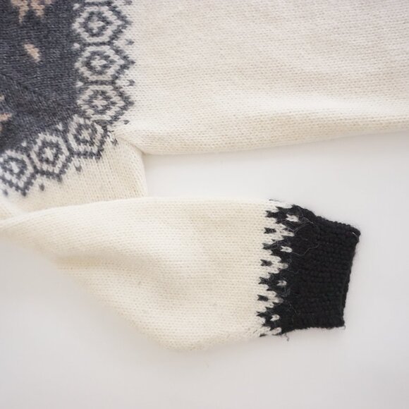 Vintage Alpaca Connections Wool Cardigan Fair Isle Cabincore Old Money L - Picture 8 of 10